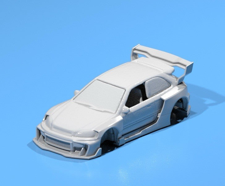 FatBoi Wide Body Kit For Hot Wheels Honda Civic EK9 - Resin - 3d Printed