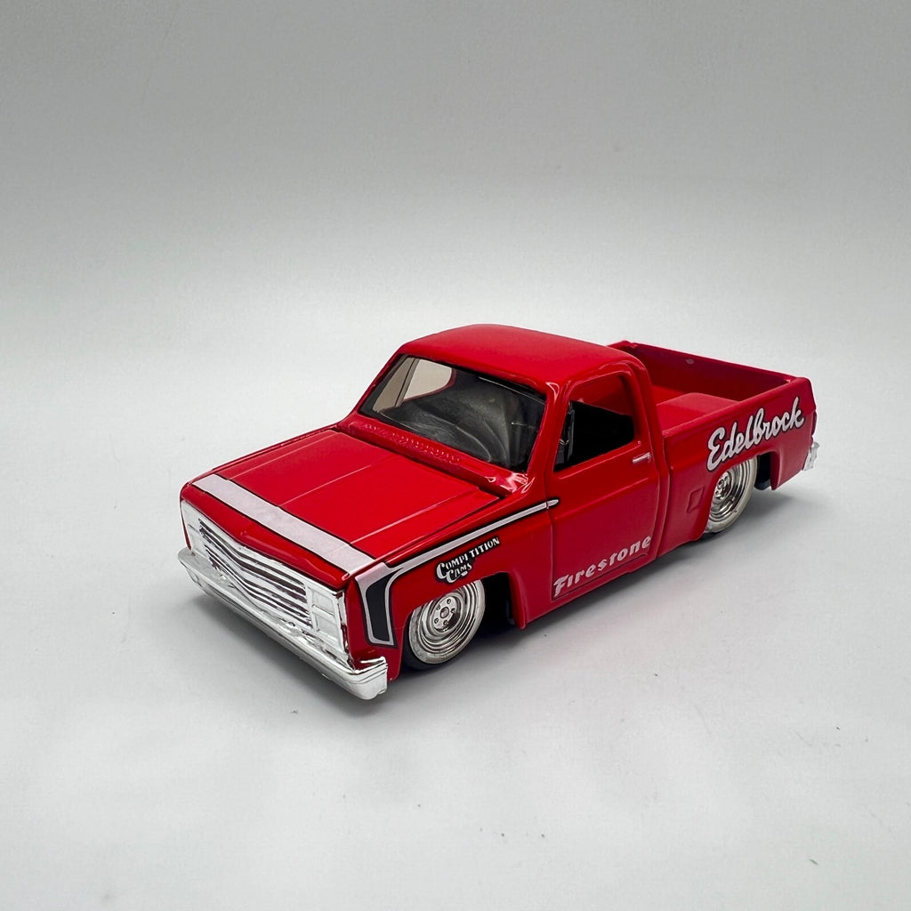 Maisto 1987 Chevy 1500 Red Edelbrock Firestone Opening Hood LOOSE 1/64