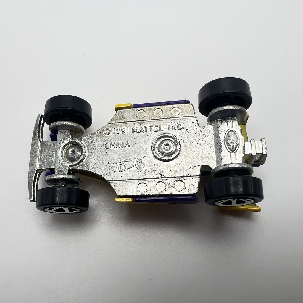 Hot Wheels Shock Factor Race Car Yellow/Purple Diecast 1/64 Scale Loose KB Toys