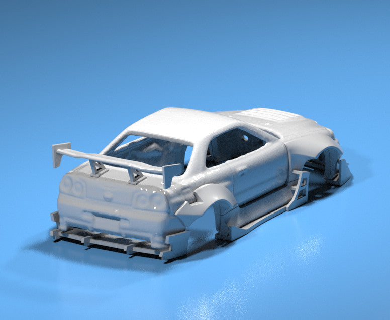 Rocket Bunny Style Wide Body Kit for Hot Wheels Nissan Skyline GTR34 - Resin