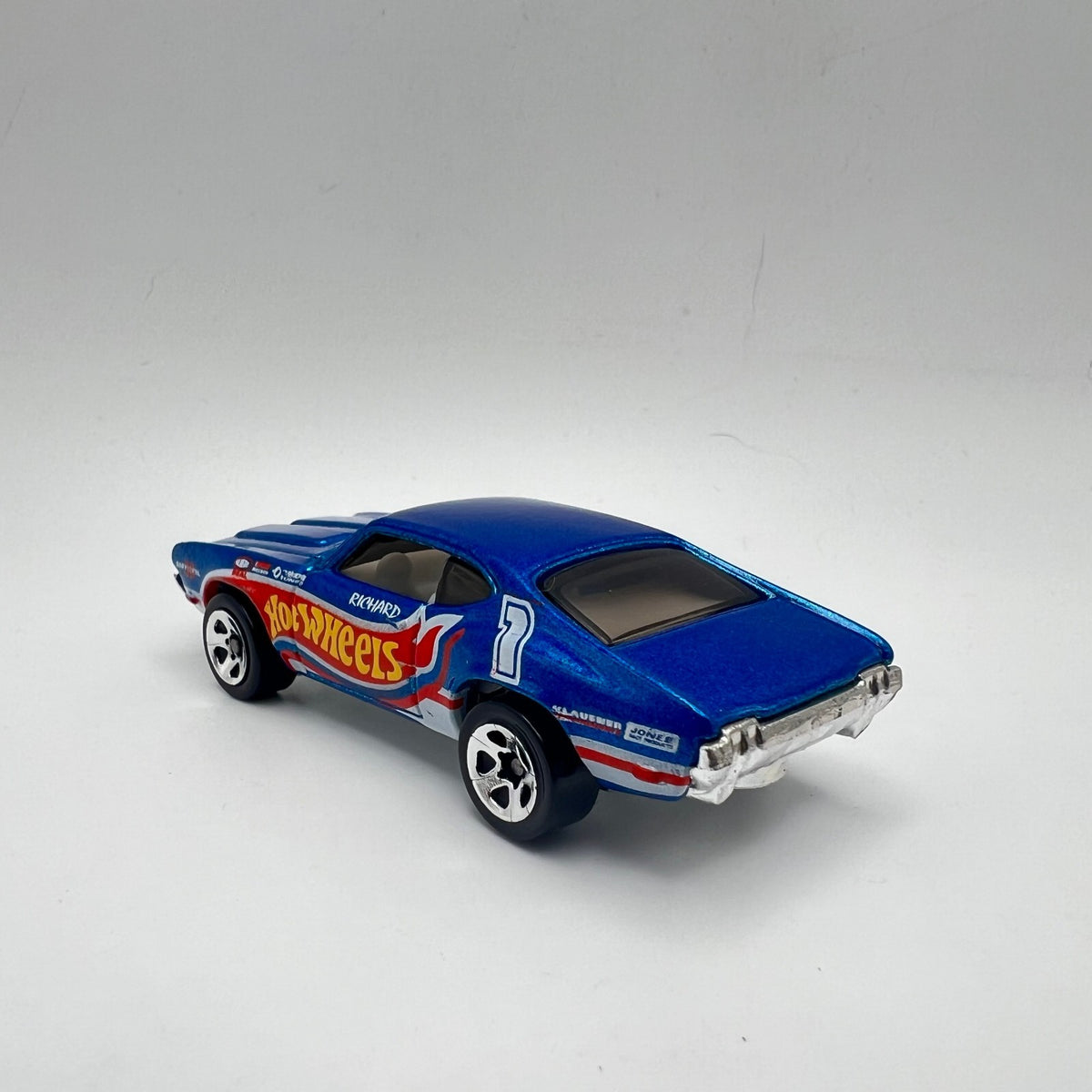 Hot Wheels Olds 442 Blue Hot Wheels Racing Flames LOOSE 1/64