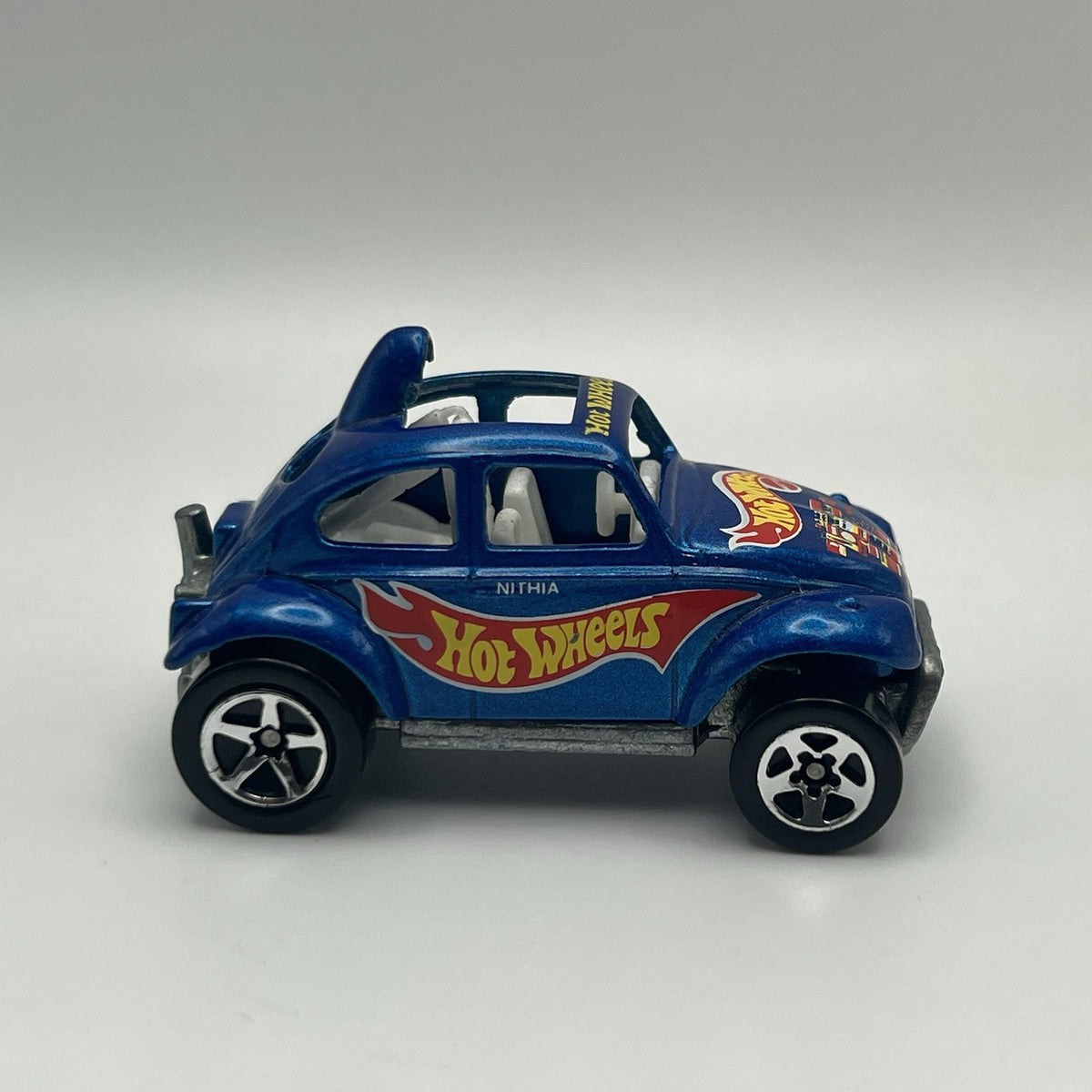Vintage Hot Wheels VW Baja Bug Race Car 1983 Blue With White Interior Loose