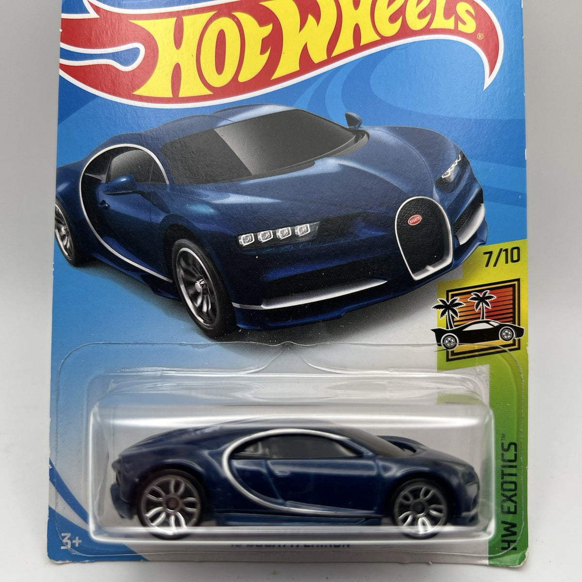 HOT WHEELS 2019 M/L #236/250 '16 Bugatti Chiron 7/10 HW Exotics blue