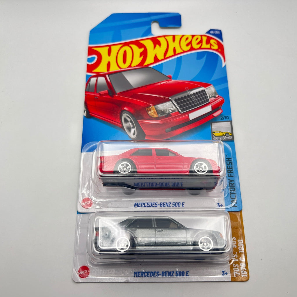 Hot Wheels Mercedes-Benz 500 E Lot of 2 Red 86/250 + Gray 52/250 1:64