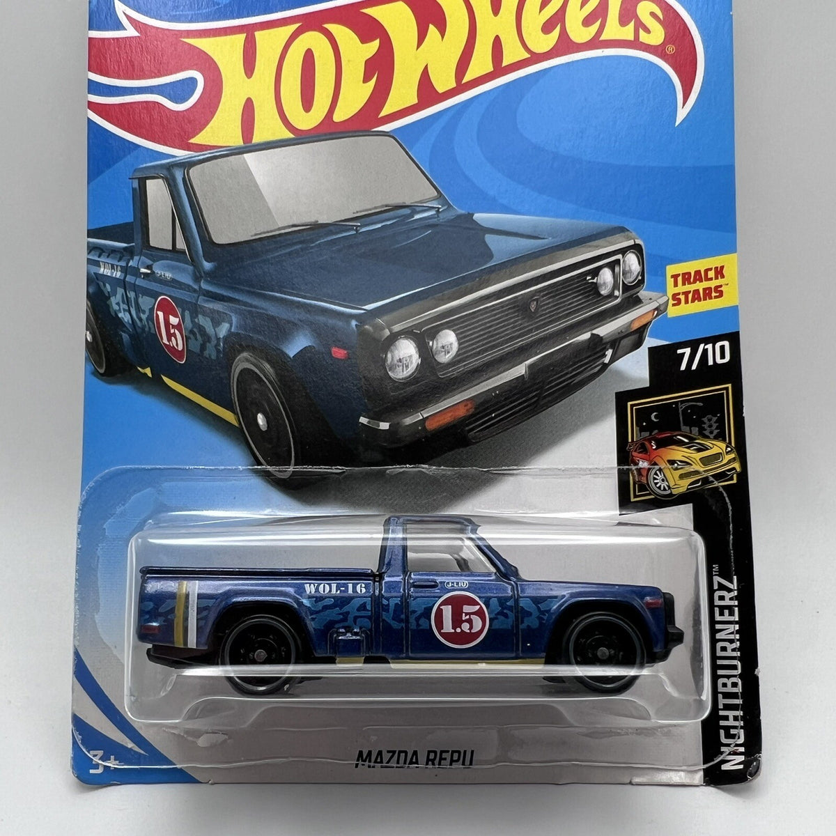 Hot Wheels Mazda Repu Dark Blue #138 138/250 2019 Nightburnerz 7/10