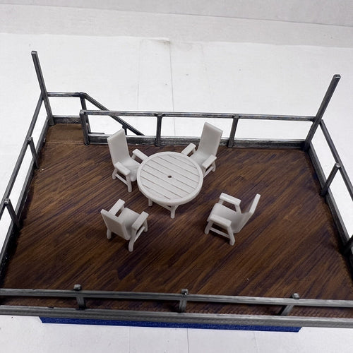 1/64 Diorama Patio Set W/Chairs For Hot Wheels, Matchbox, INNO64 Scale - S scale