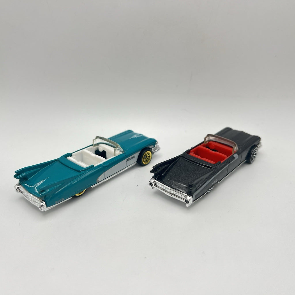 Hot Wheels '59 Cadillac Eldorado Convertible  Lot Of 2 Turquoise & White - Black