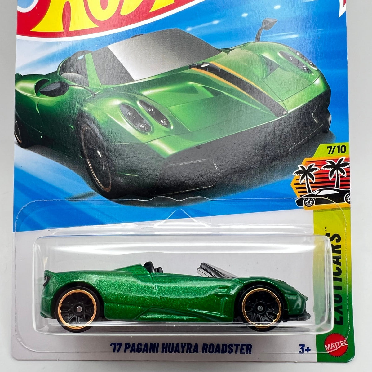 Hot Wheels '17 Pagani Huayra Roadster Exoticars 7/10 101/250 Green 1:64 Diecast