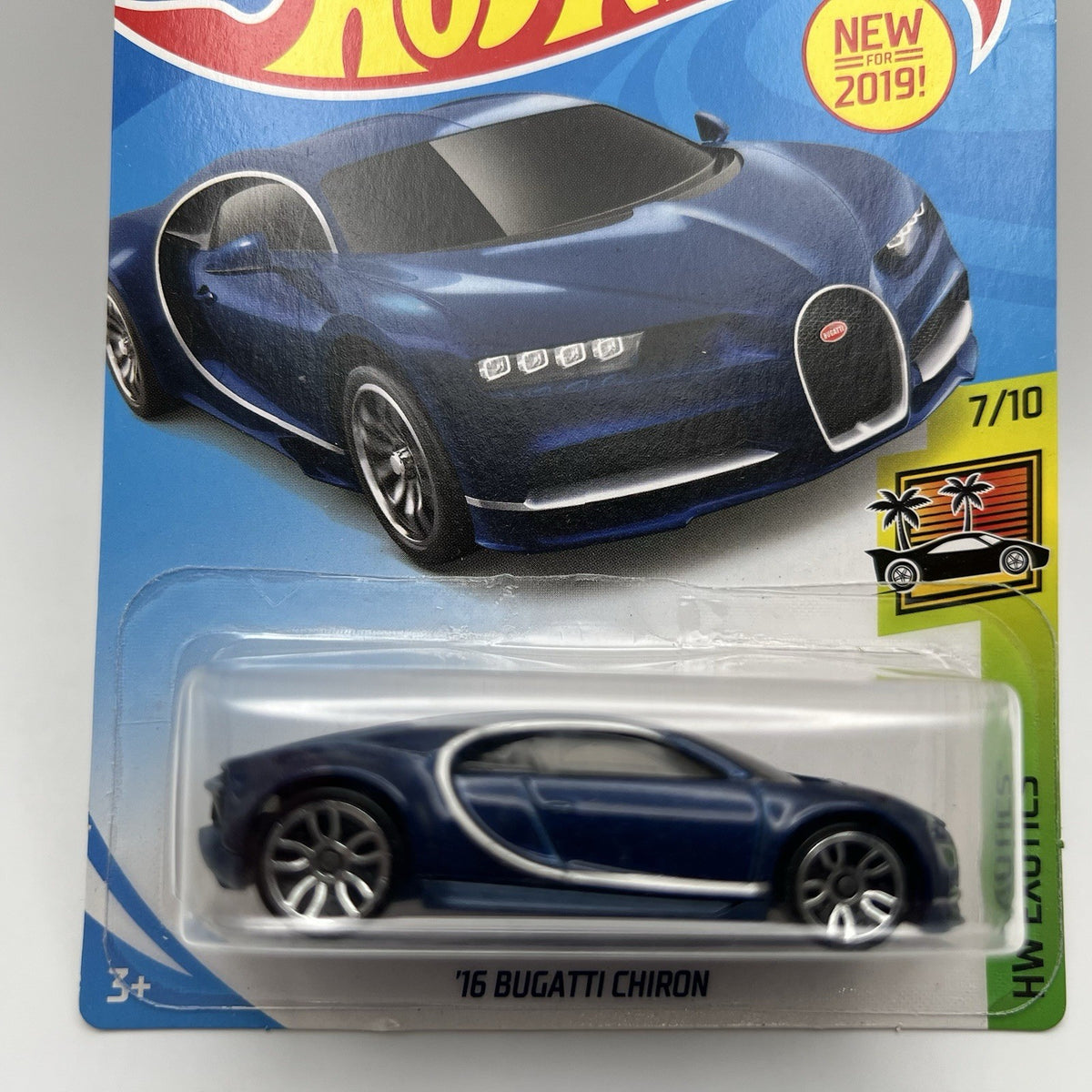 HOT WHEELS 2019 M/L #236/250 '16 Bugatti Chiron 7/10 HW Exotics blue