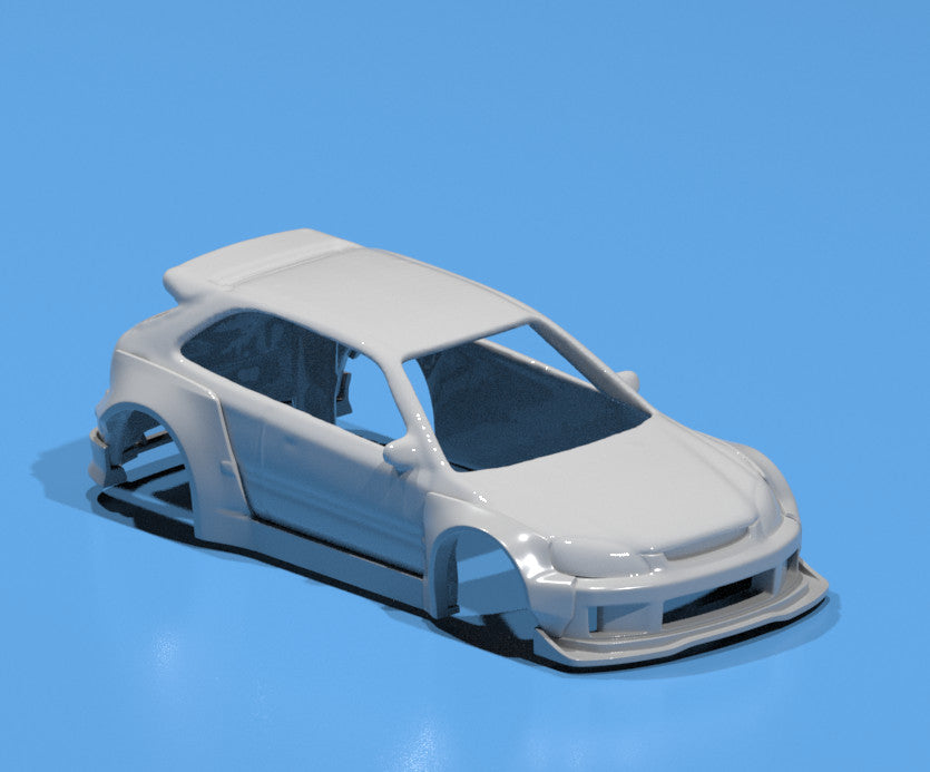 Wide Body Kit for Hot Wheels Honda Civic EK9 Hatchback - Resin