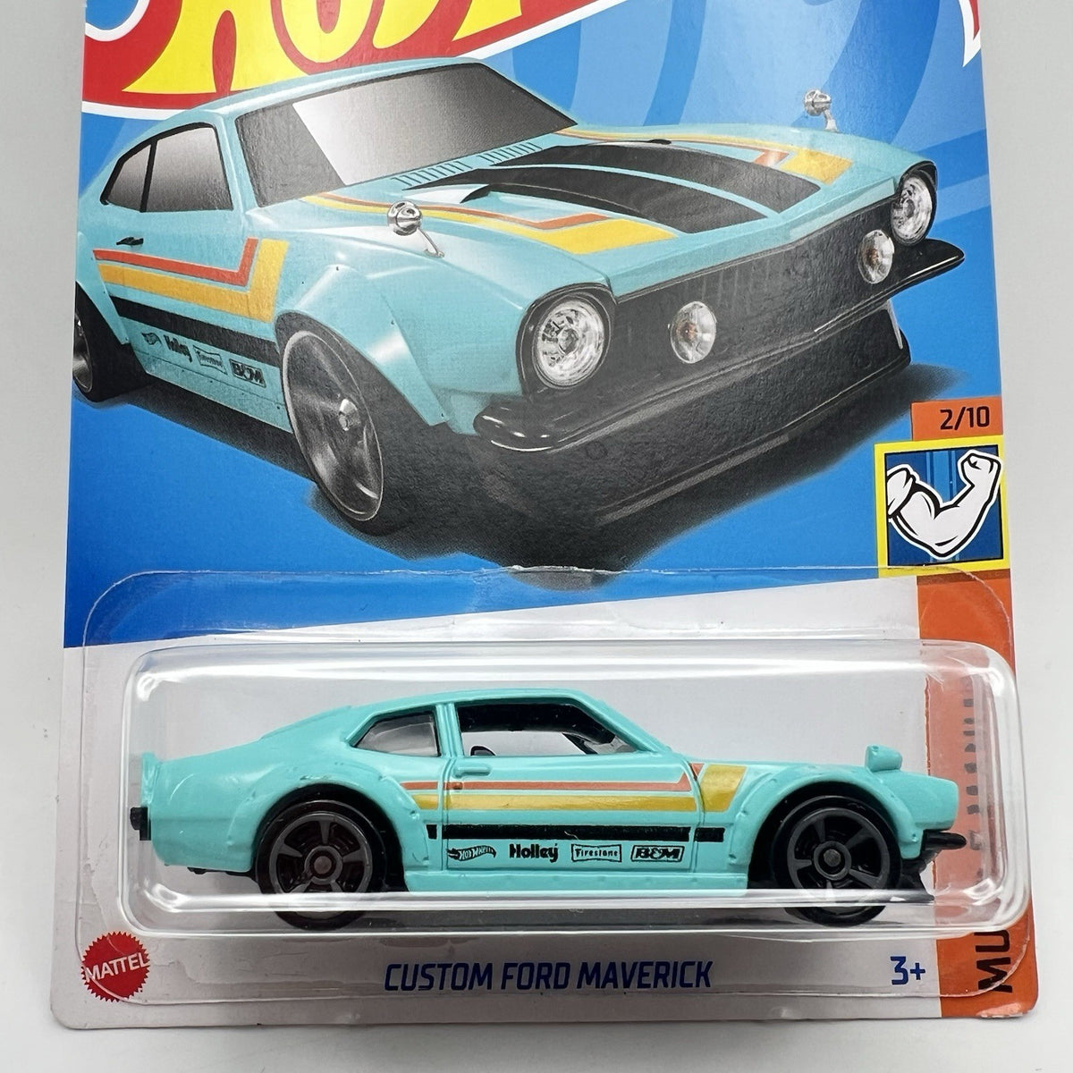 Custom Ford Maverick Muscle Mania 2/10 Turquoise Hot Wheels 2023  #99 NIP NEW
