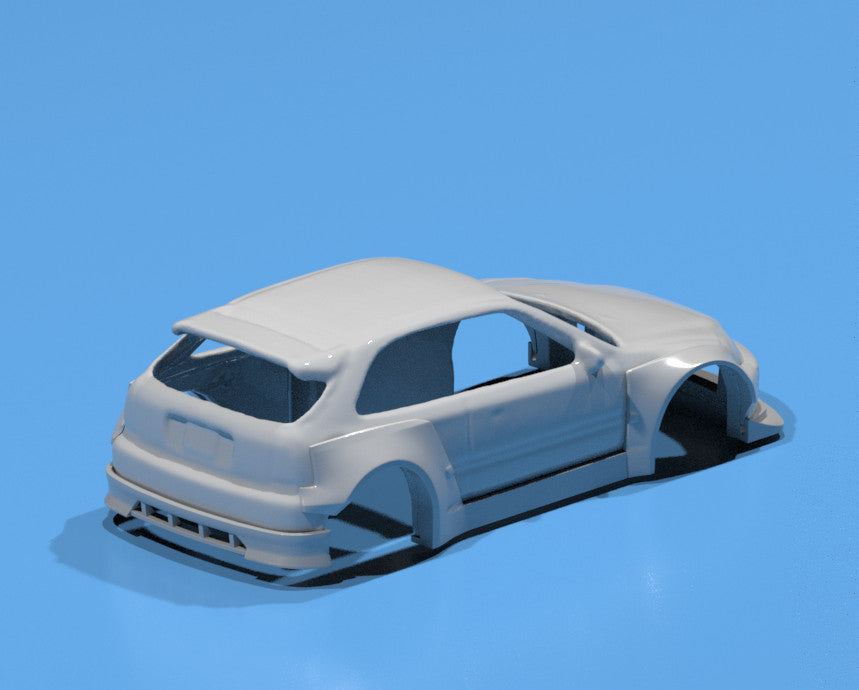 Wide Body Kit for Hot Wheels Honda Civic EK9 Hatchback - Resin