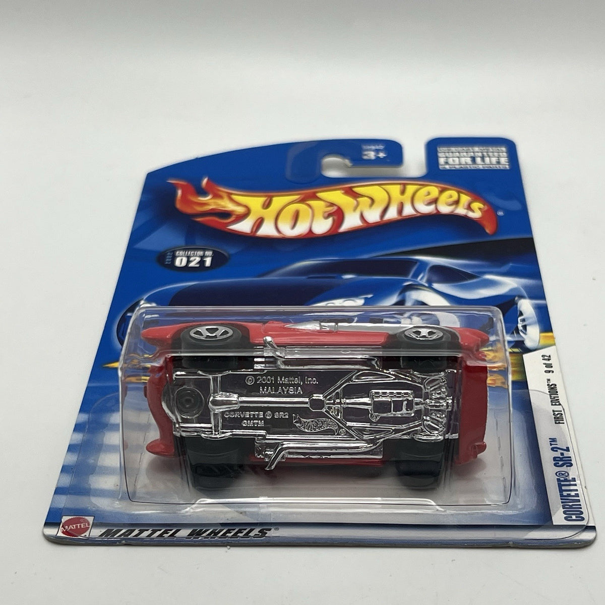 Hot Wheels 2002 First Editions Collector #021 Red Corvette SR-2 w/5 Sp Rims