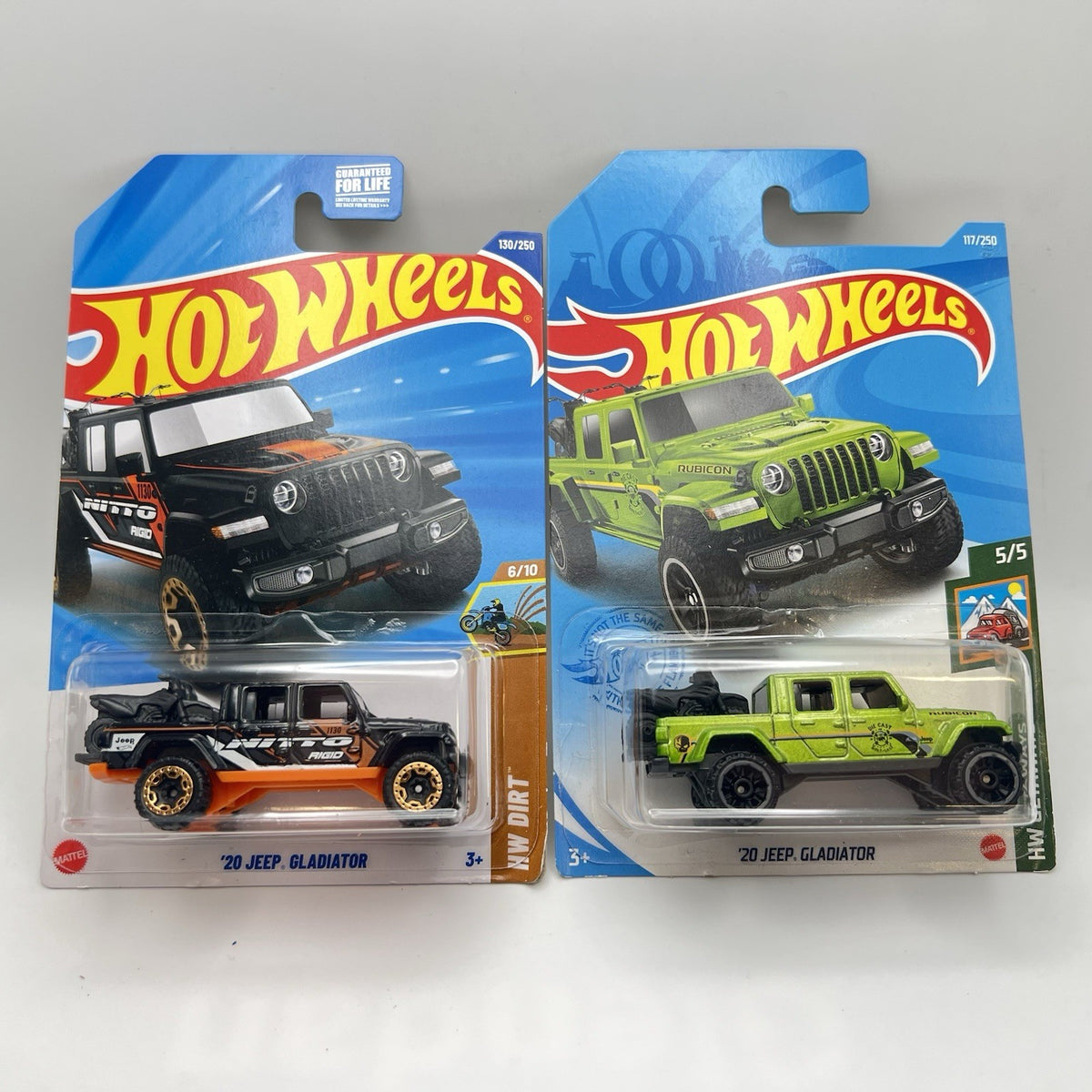 Hot Wheels '20 Jeep Gladiator Lot of 2 Black + Green