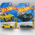 2023 & 2026 Hot Wheels 17 Audi RS 6 Avant Green & Yellow Lot of 2