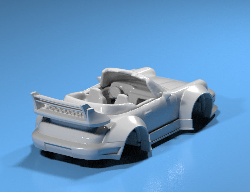 RWB Wide Body Kit for Hot Wheels Porsche 911 Turbo Cabriolet - Resin- 3d Printed