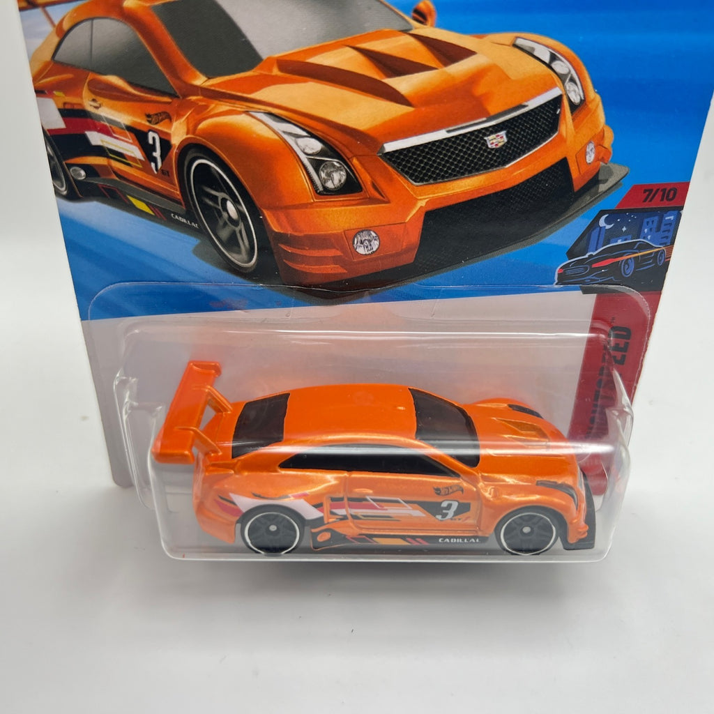 Hot Wheels 16 Cadillac ATS-V R 90/250 Nightspeed 7/10 Orange 1:64