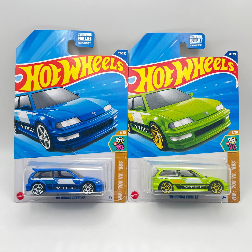 2025 Hot Wheels Honda Civic EF Lot of 2 Blue + Green