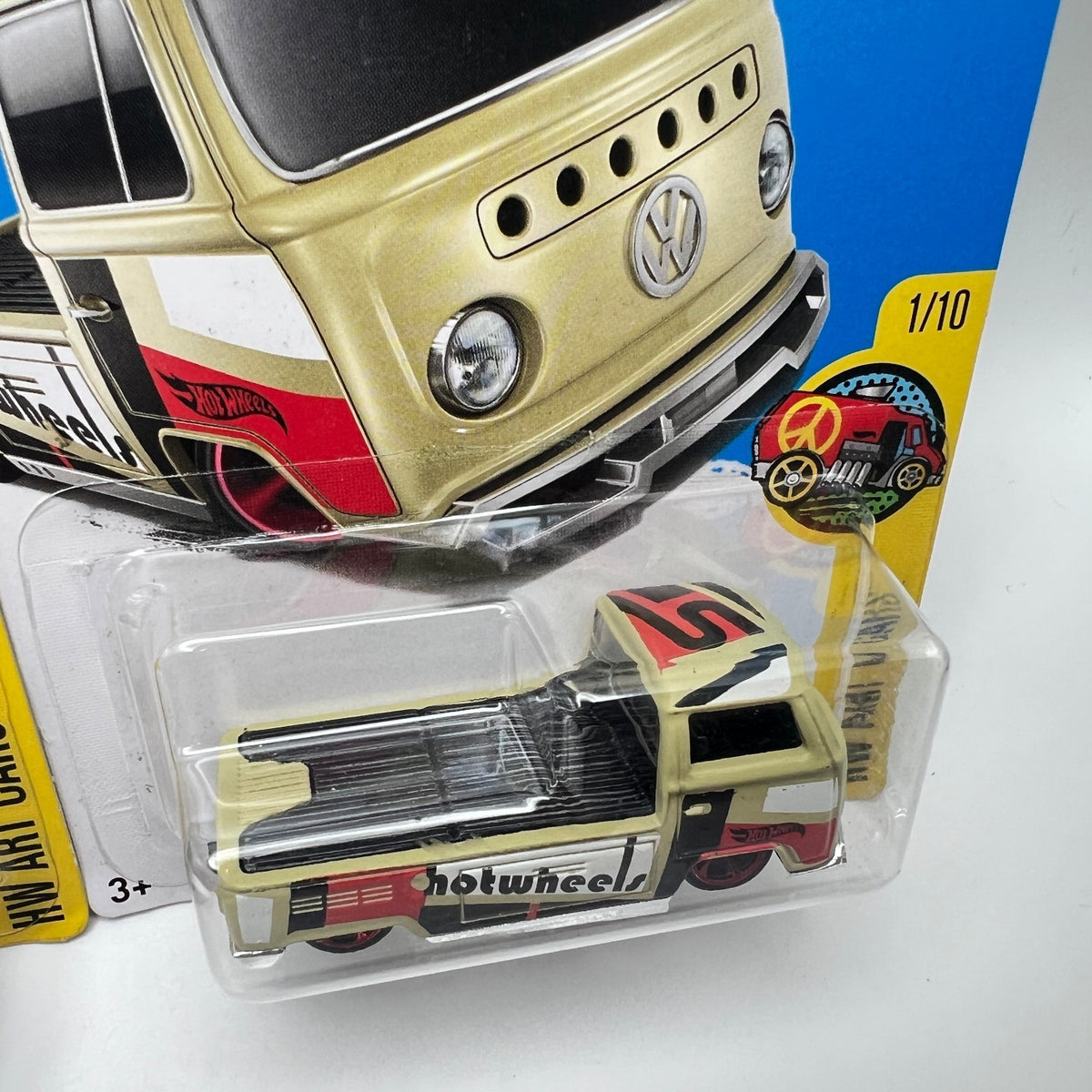 Hot Wheels Volkswagen T2 Pickup Lot of 2 White & Gold HW Art Cars 1/10 2017