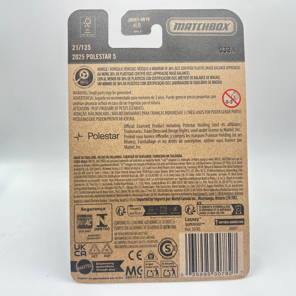 Matchbox 2025 Polestar 5 21/125 White 1:64 Diecast