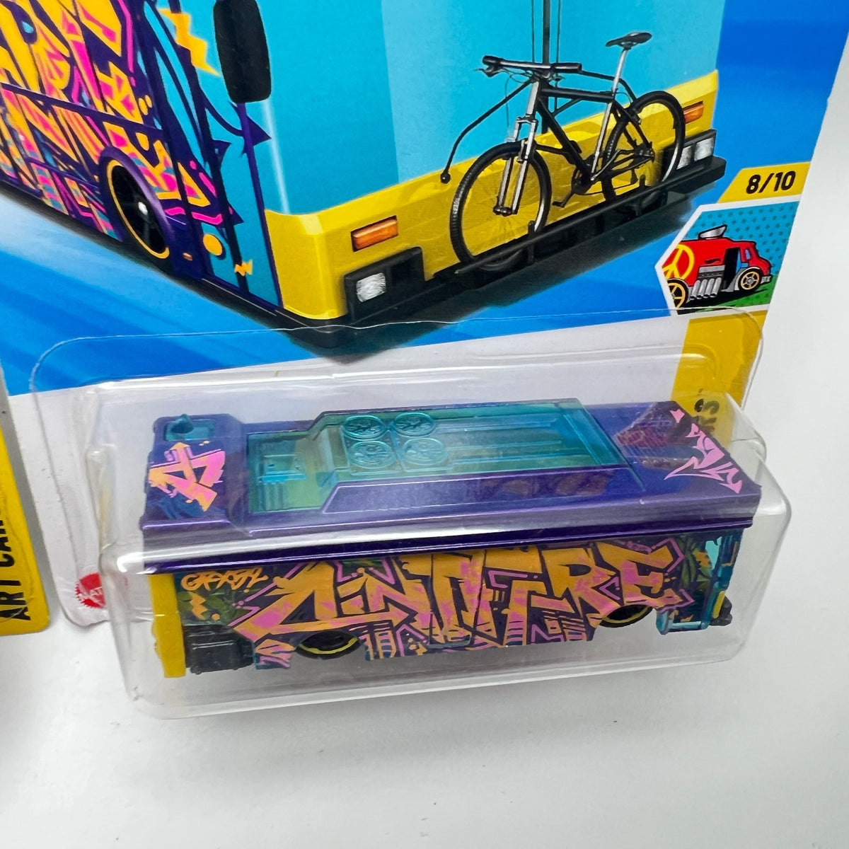 Hot Wheels Ain't Fare Lot of 2 Teal & Purple Graffiti Bus Art Cars 8/10 88/250