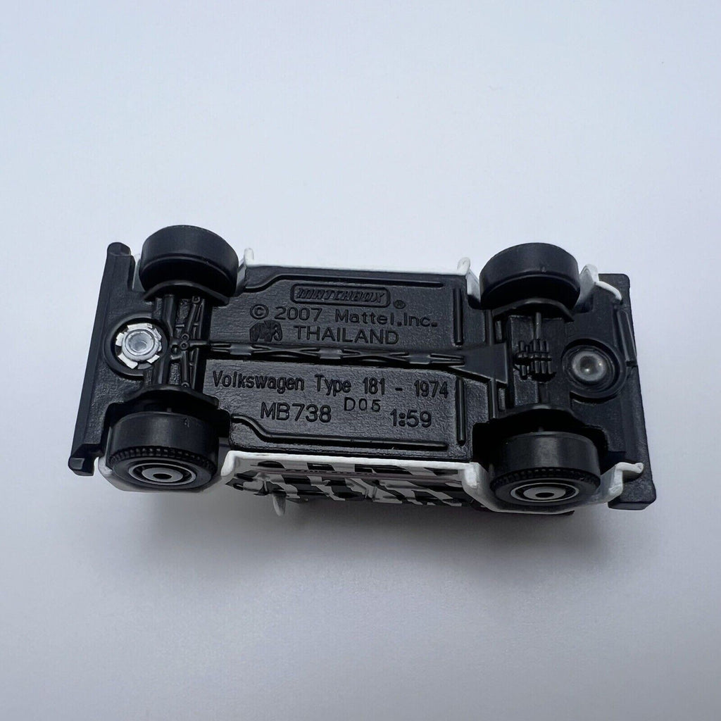 Matchbox Jungle Explorers (2010) White Volkswagen Type 181 Toy Car 98/100 Loose