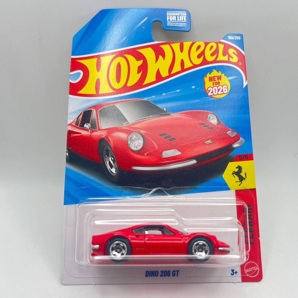 Hot Wheels Dino 206 GT Red 150/250 Ferrari 5/5 New 2026