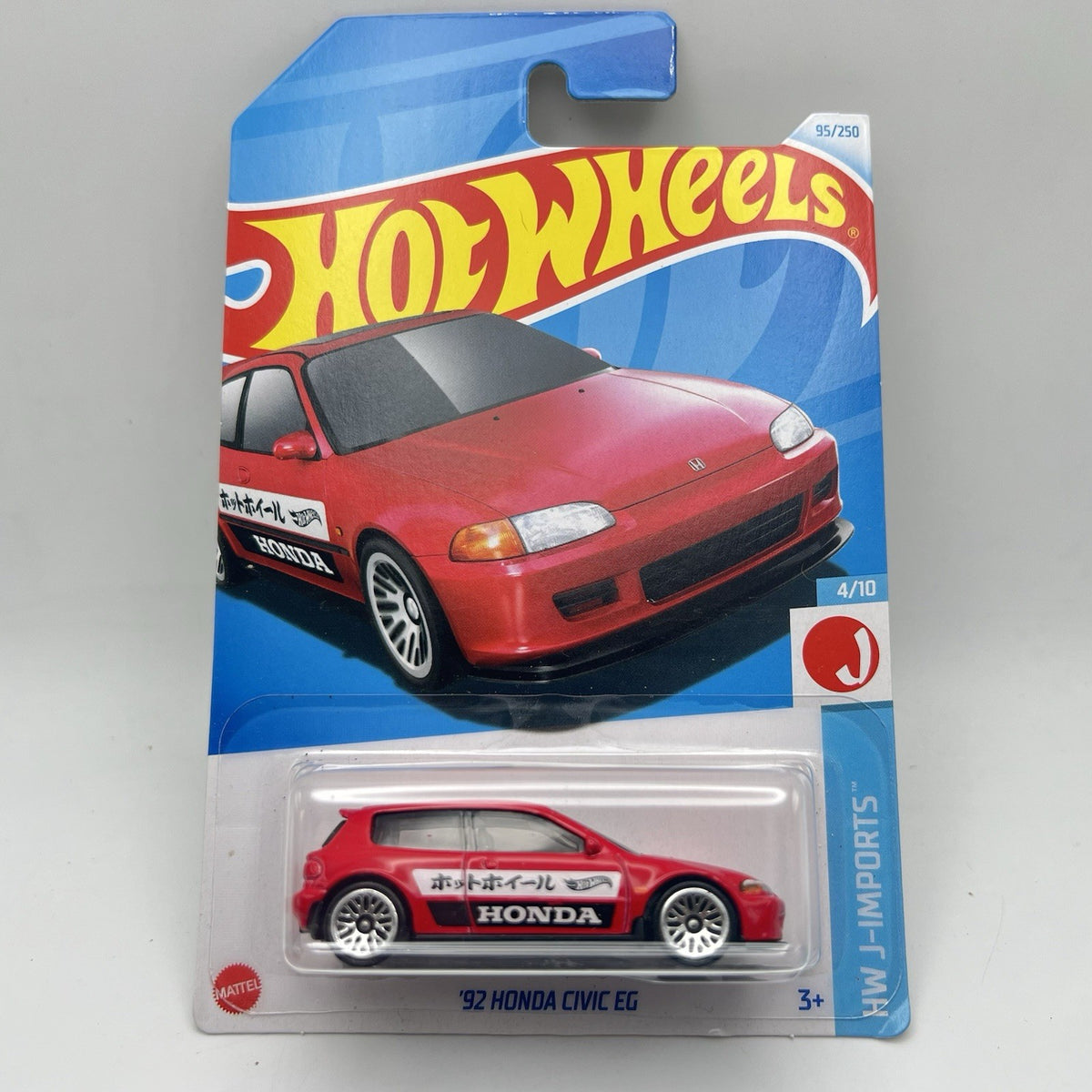 HOT WHEELS 2024 '92 HONDA CIVIC EG RED 95/250 HTC43 HW J-IMPORTS ASADA DESIGN