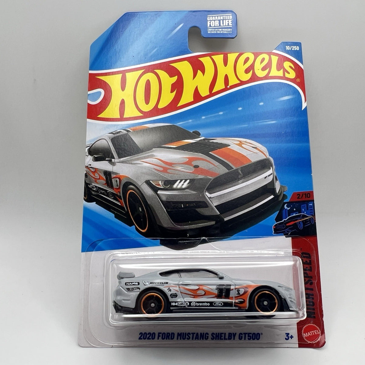 Hot Wheels- 2020 Ford Mustang Shelby GT500 Gray 2/250,Night Speed 2025