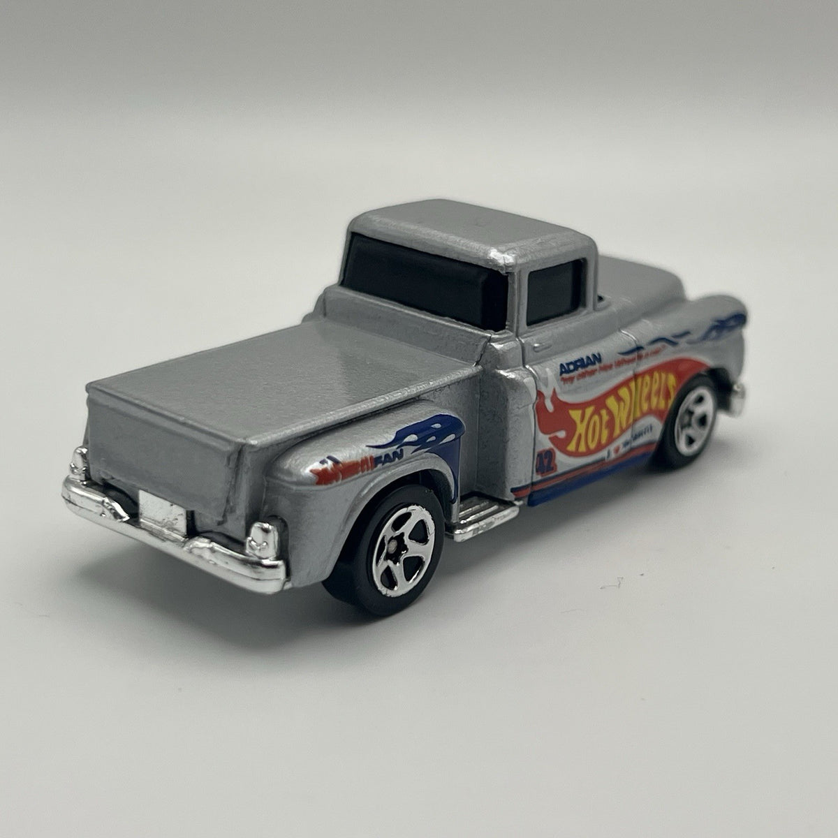 1991 Hotwheels '56 Chevy FLASHSIDER pickup Truck Silver 5sp Chrome Wheels #899