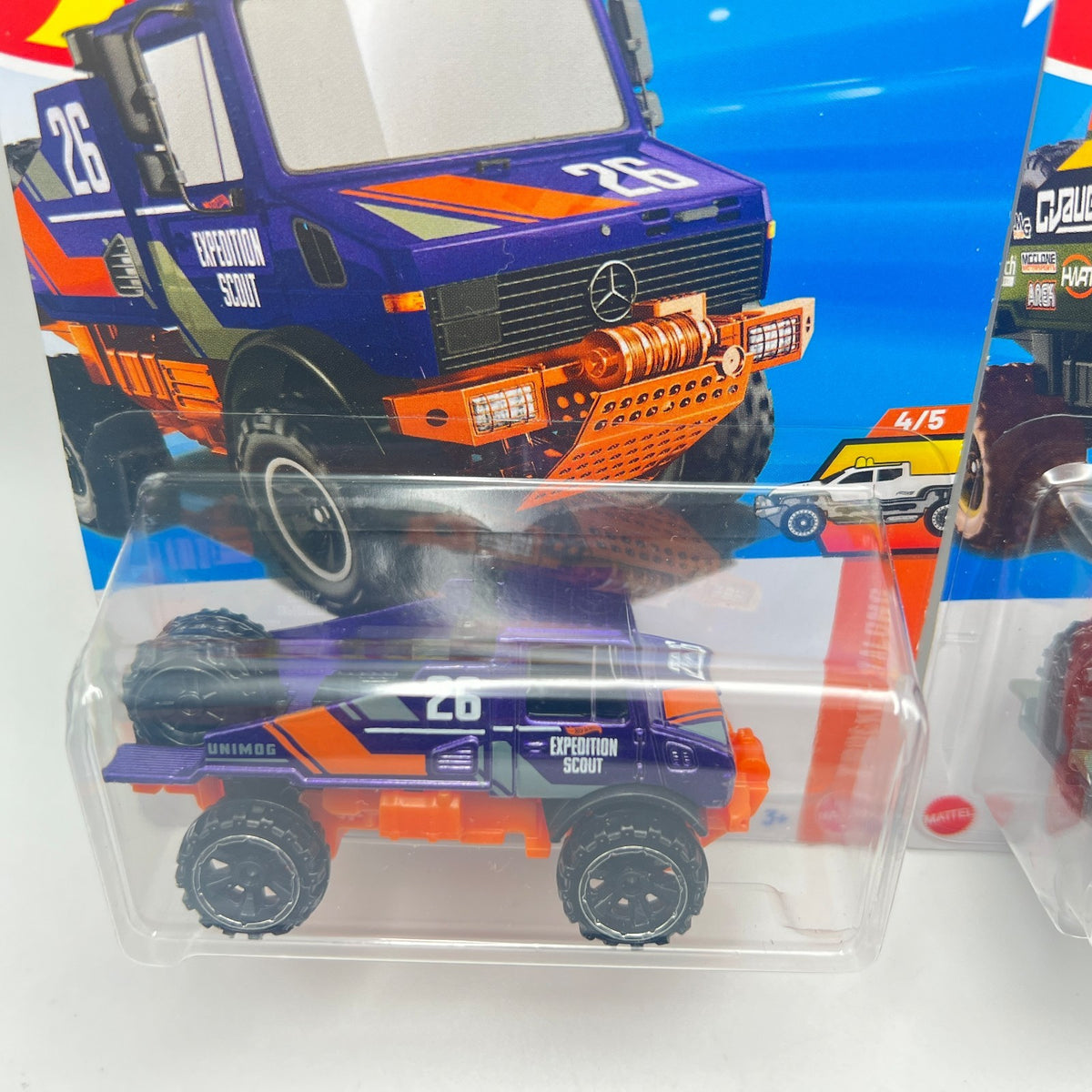 Hot Wheels Mercedes-Benz Unimog 1300L Lot of 2 Purple 64/250 & Green 178/250