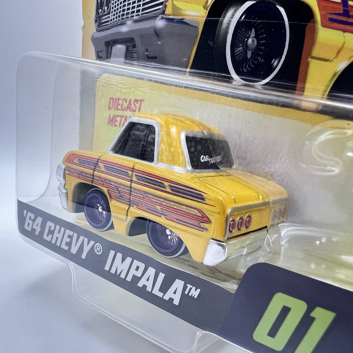 CarTuned '64 Chevy Impala Yellow Lowriders Car 1/64 Toy Vehicle Series 3 MGA NEW