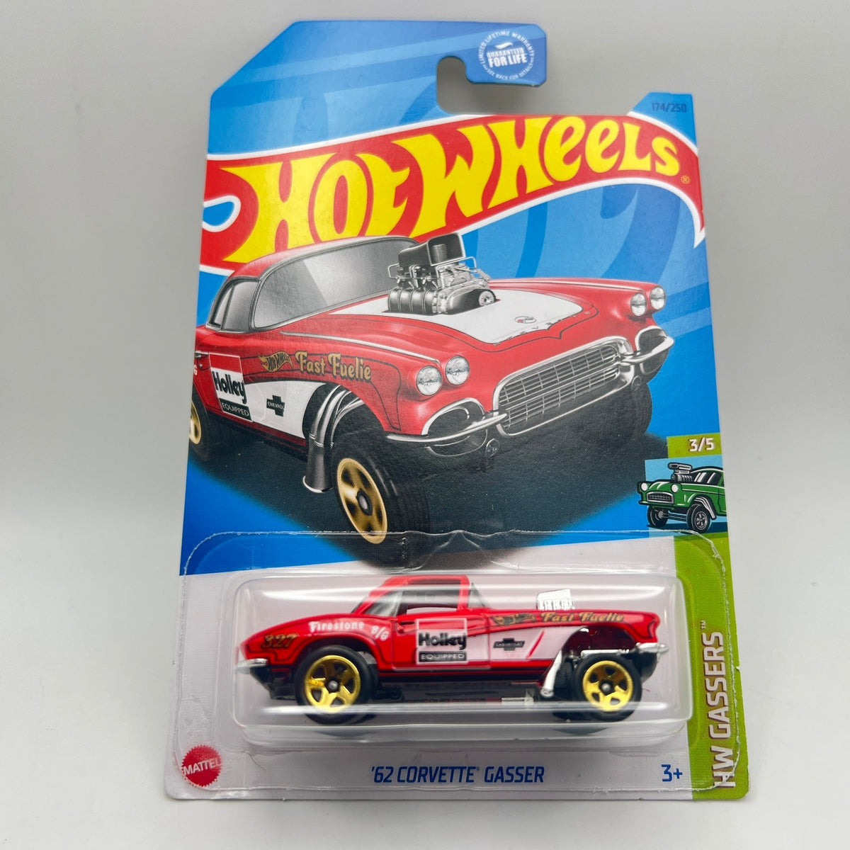 Hot Wheels '62 Corvette Gasser Red 174/250 HW Gassers 3/5 1:64 Diecast
