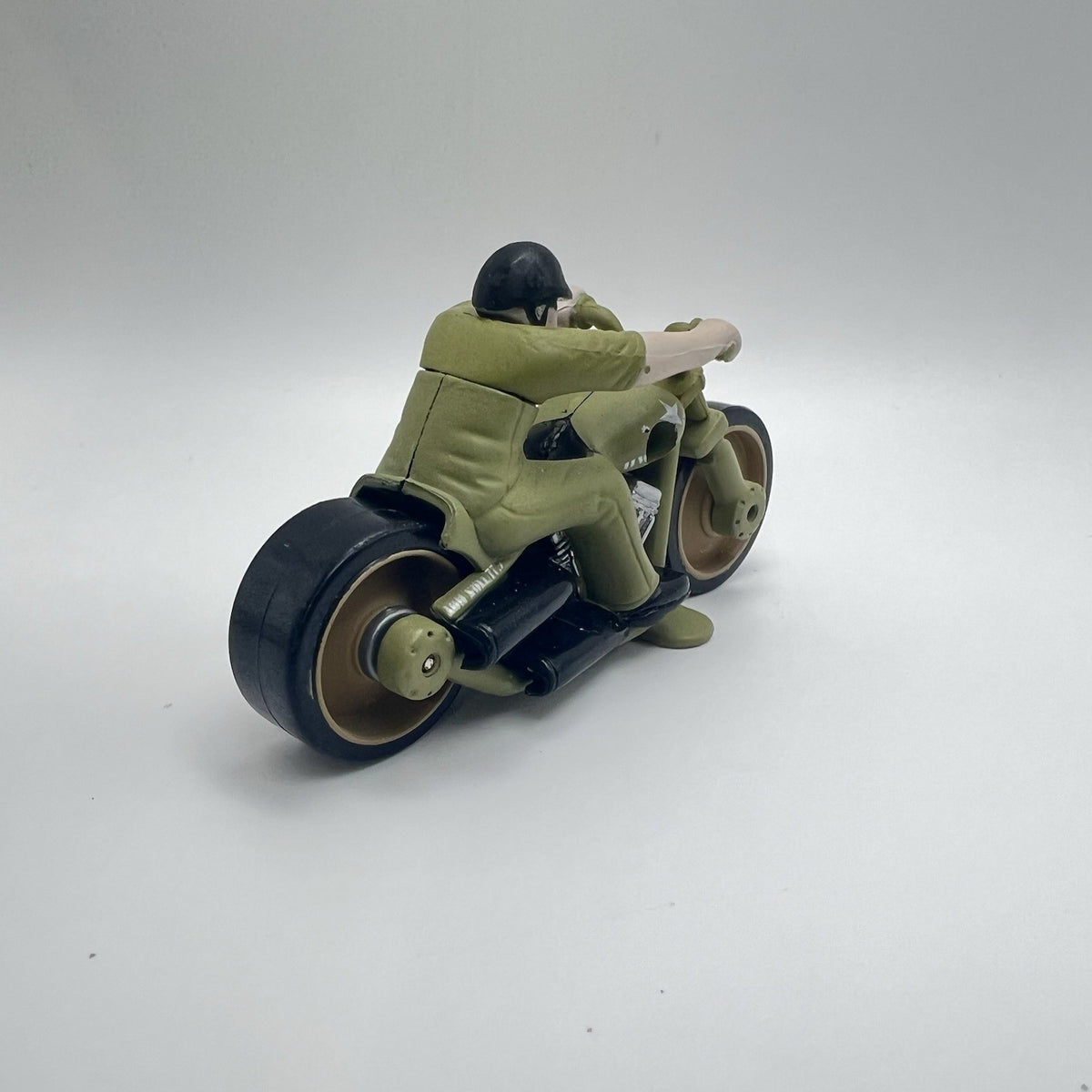 Hot Wheels 2008 Diecast Rodzilla Olive Green US Army Military Motorcycle Rare VG