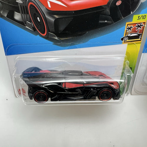 (Set Of 2) Hot Wheels Bugatti Bolide - Red And Blue
