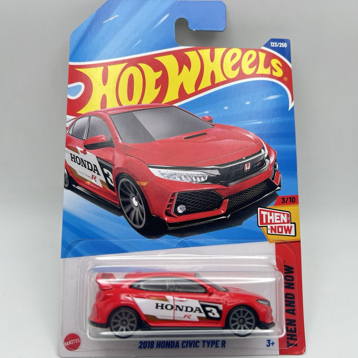 2025 Hot Wheels Red 2018 Honda Civic Type R 123/250 Then And Now 3/10