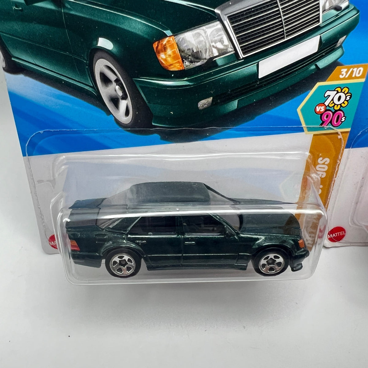 Hot Wheels Mercedes-Benz 500 E Lot of 2 Green 70s vs 90s & Red Factory Fresh