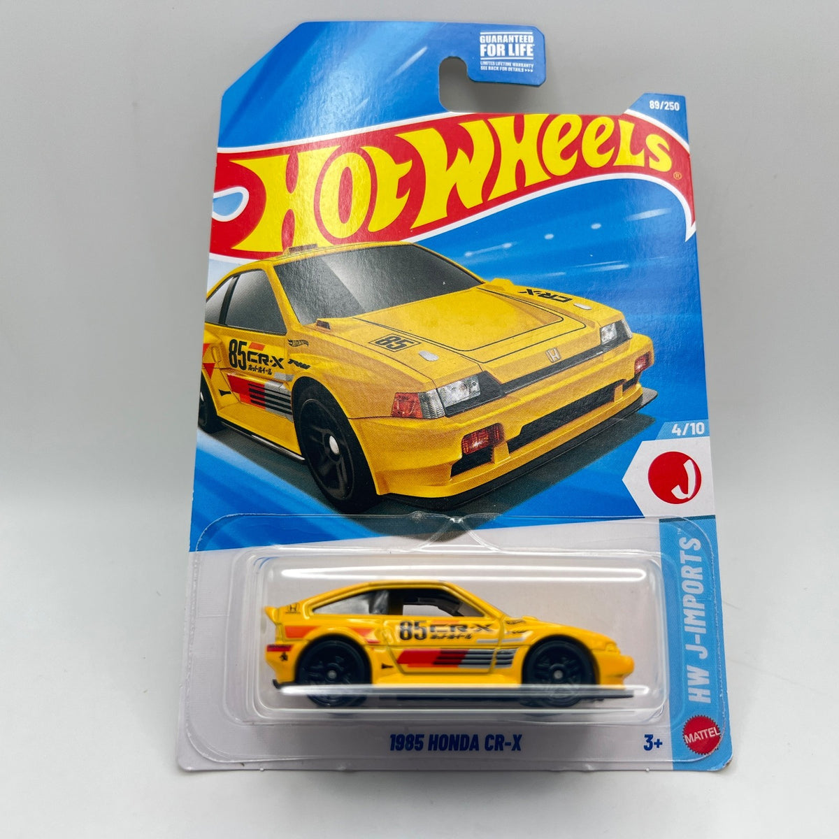 Hot Wheels 1985 Honda CR-X 89/250 J-Imports 4/10 Yellow 1:64 Diecast