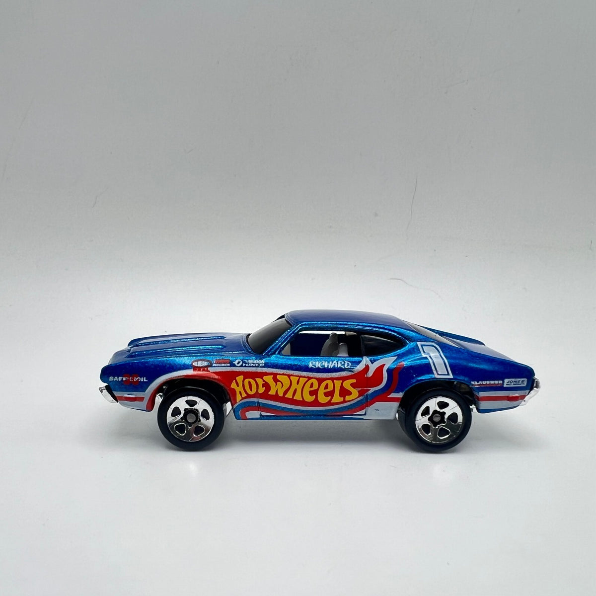 Hot Wheels Olds 442 Blue Hot Wheels Racing Flames LOOSE 1/64
