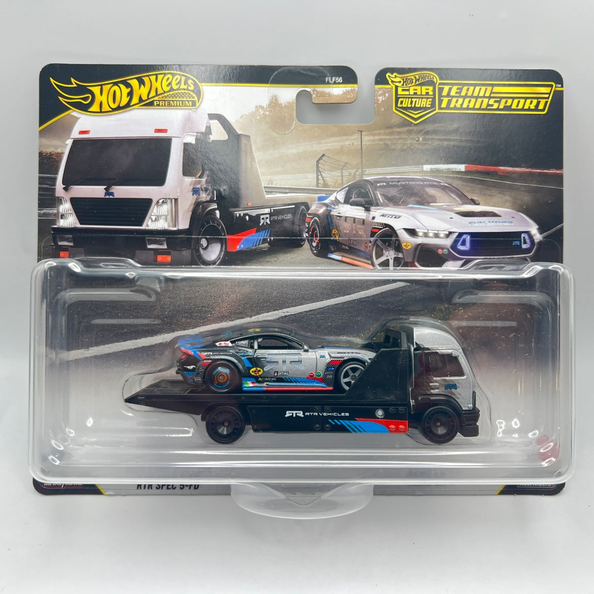 Hot Wheels Team Transport 2024 Ford Mustang RTR Spec 5-FD Aero Lift