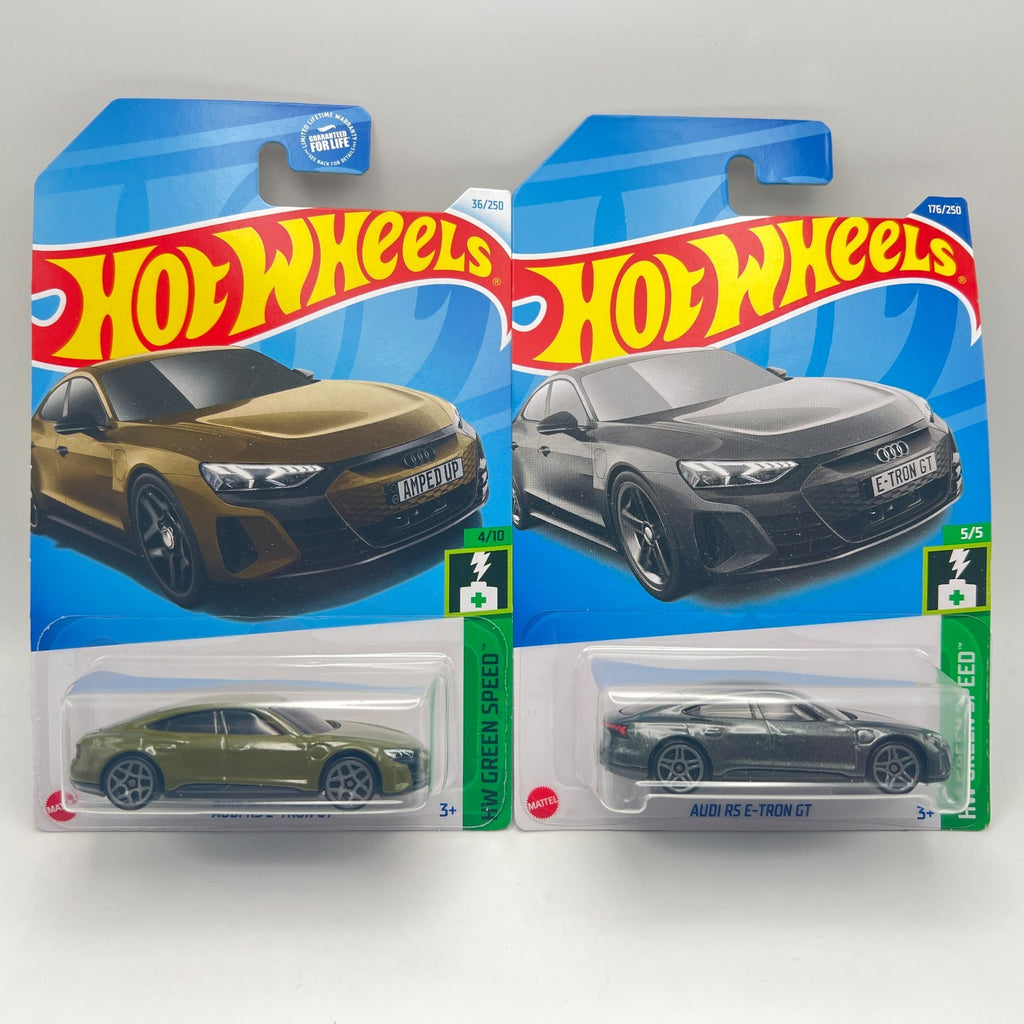 Hot Wheels Audi RS e-tron GT Lot of 2 Olive 36/250 + Gray 176/250 Green Speed