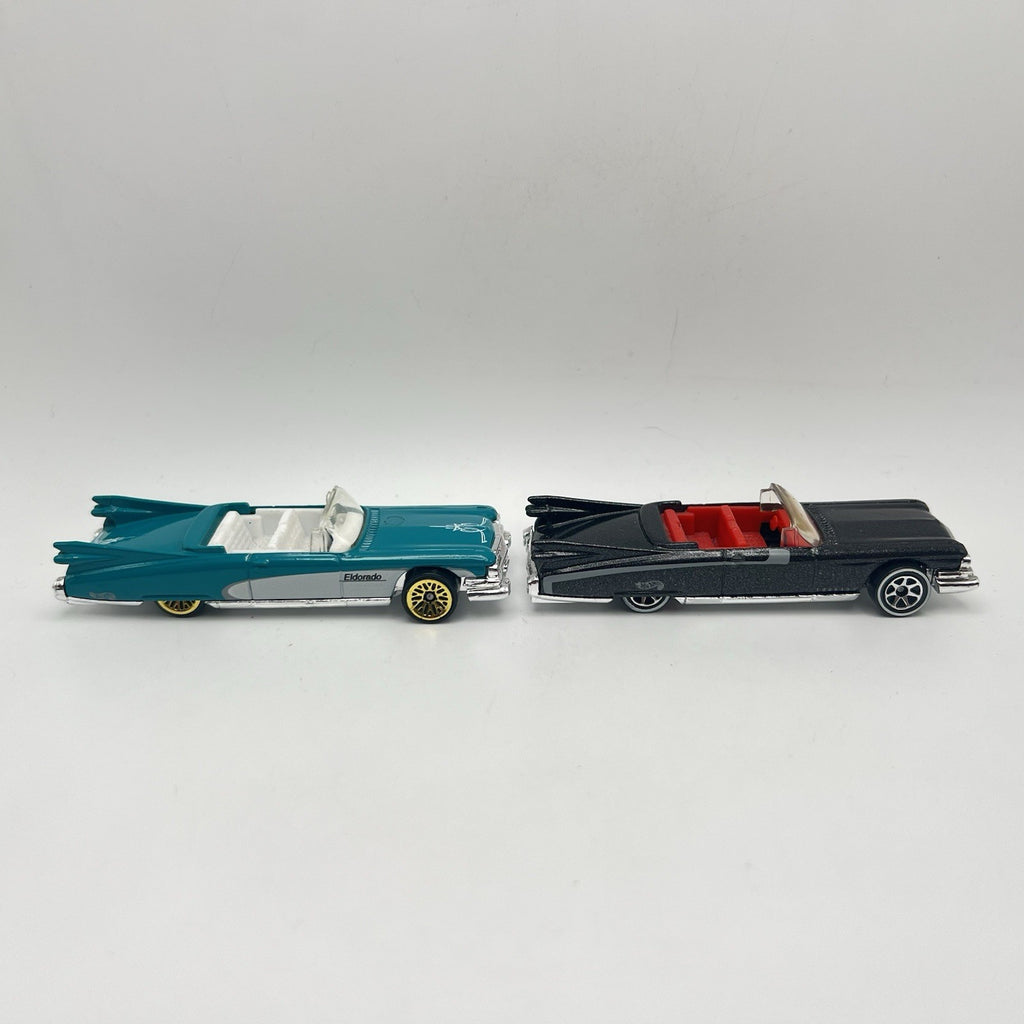 Hot Wheels '59 Cadillac Eldorado Convertible  Lot Of 2 Turquoise & White - Black
