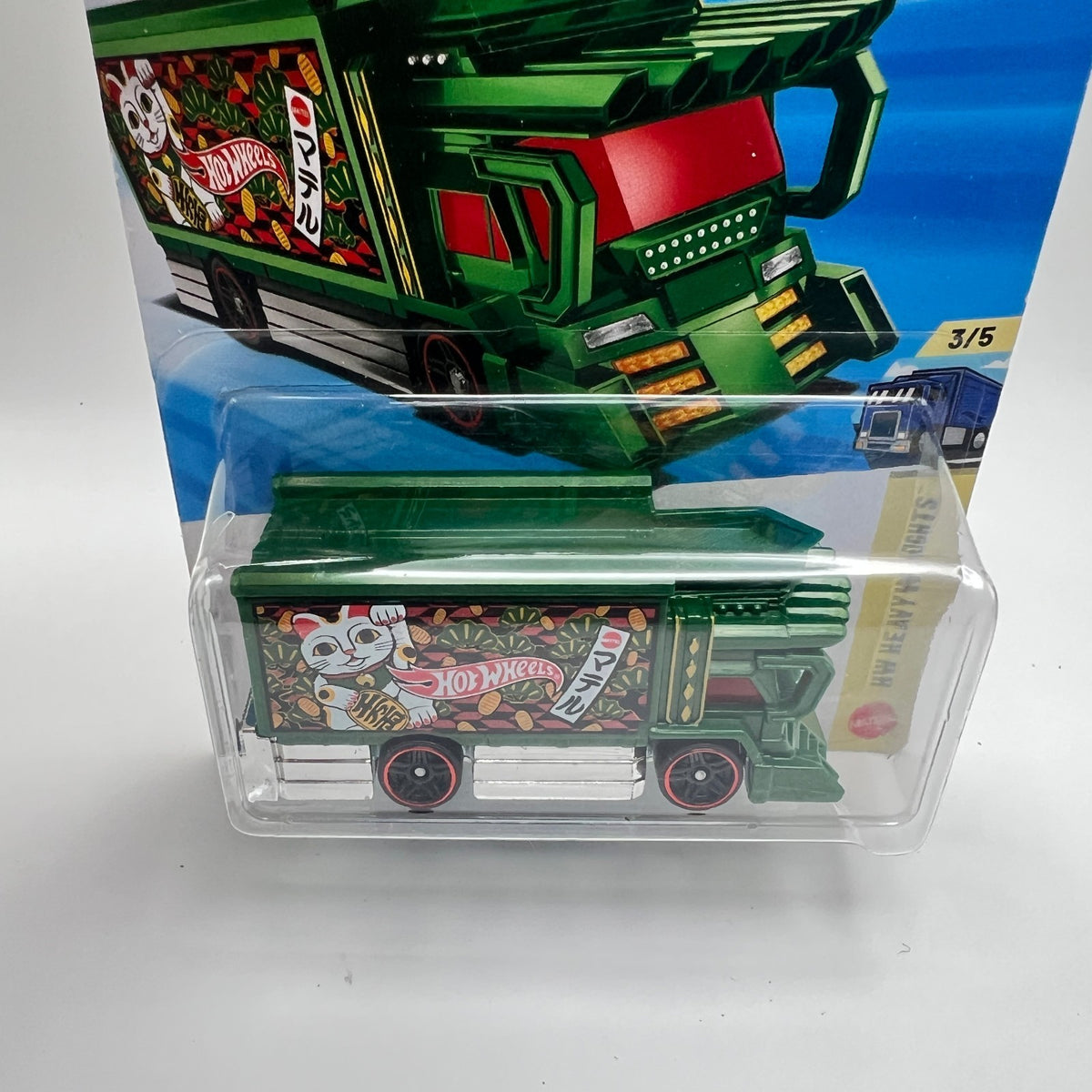 Hot Wheels Raijin Express 57/250 HW Heavyweights 3/5 Green Maneki-Neko