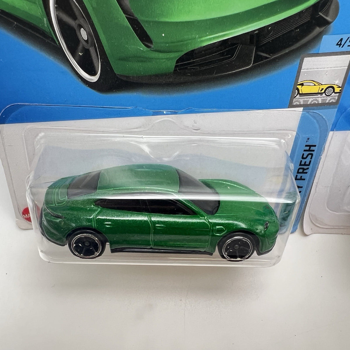 Lot Of 2 Hot Wheels Porsche Taycan Turbo S Green & White