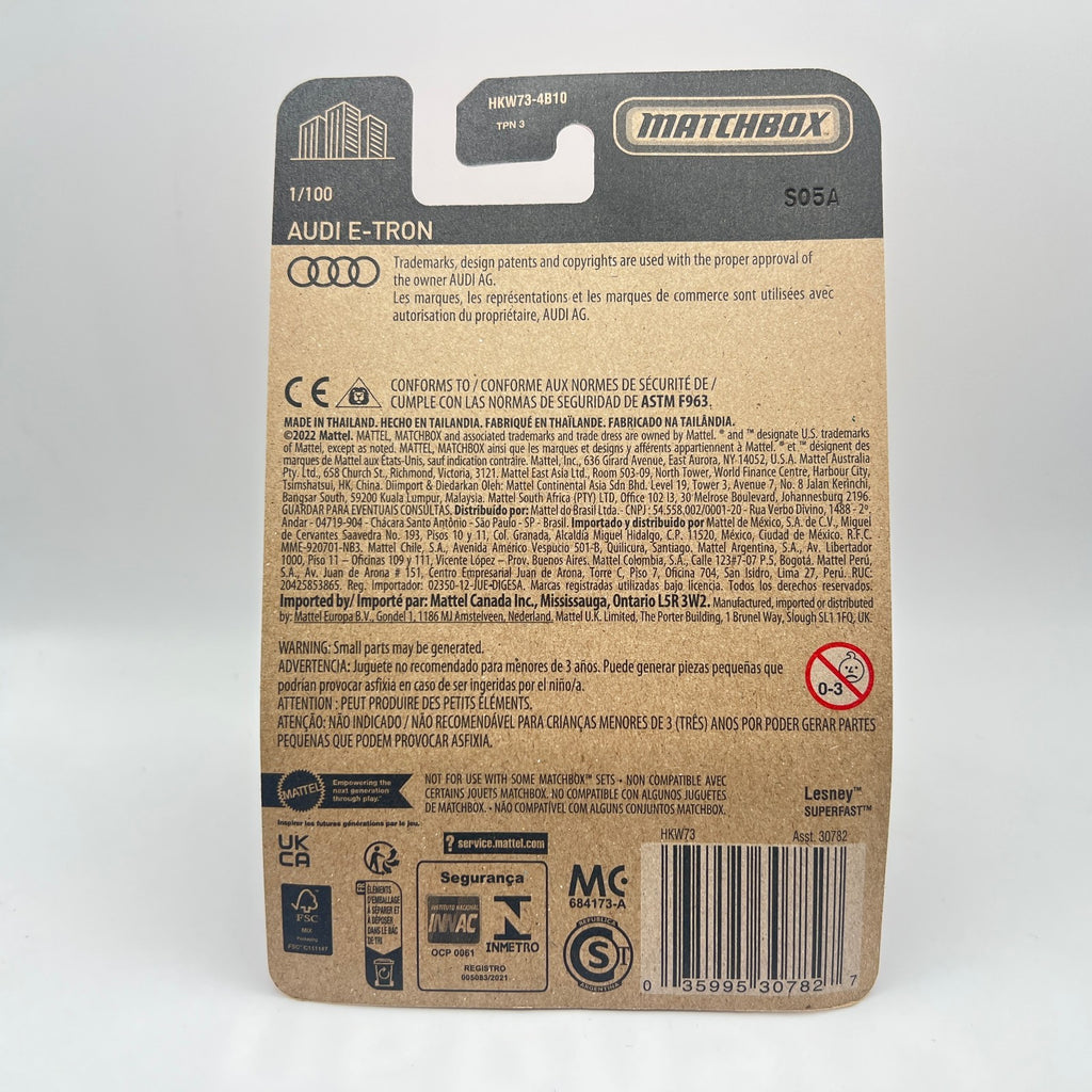 Matchbox Audi e-tron 1/100 Silver 70 Years 1:64 Scale Diecast SUV