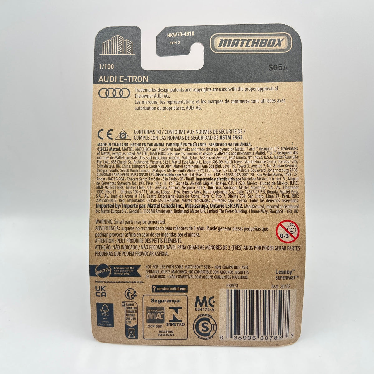 Matchbox Audi e-tron 1/100 Silver 70 Years 1:64 Scale Diecast SUV