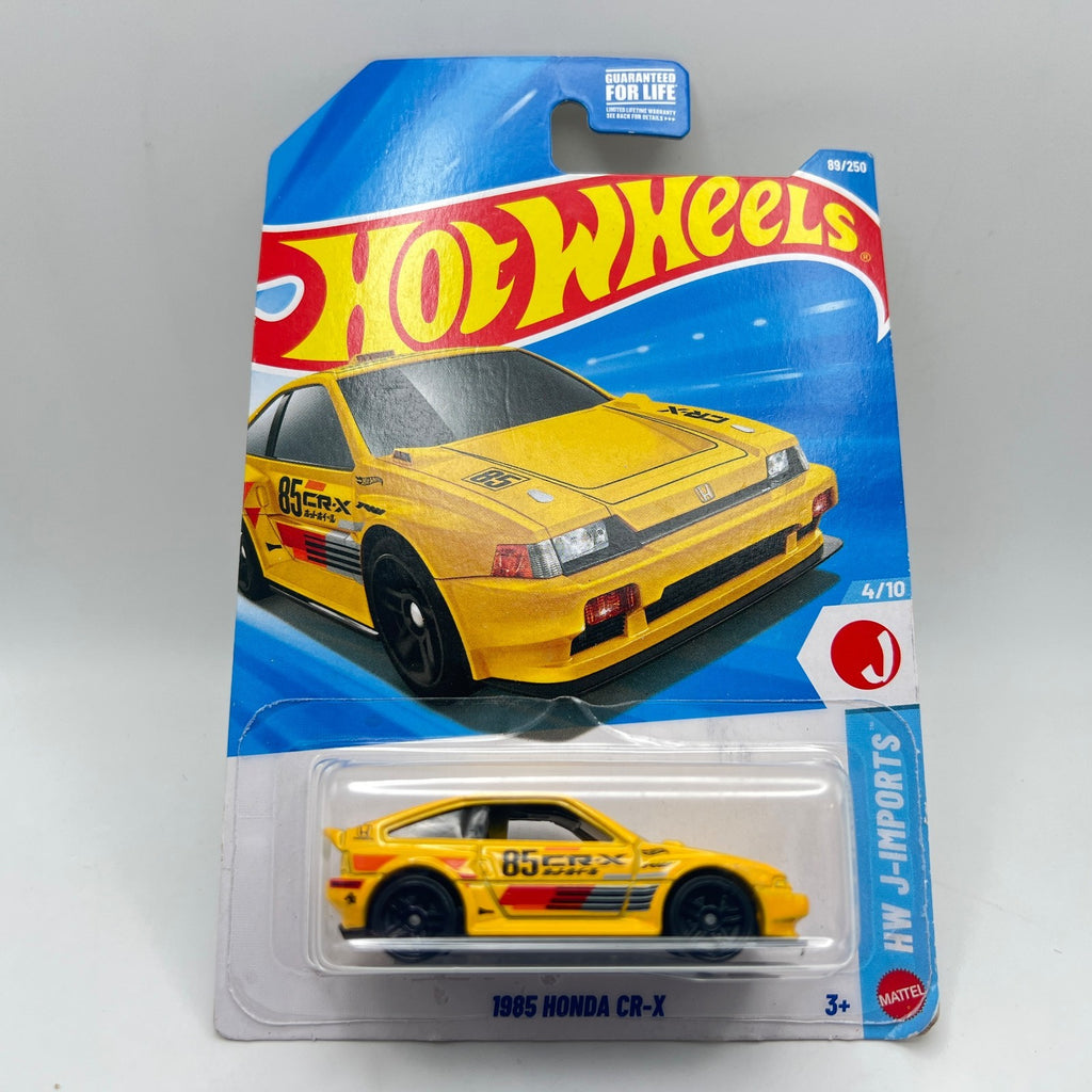 Hot Wheels 1985 Honda CR-X 89/250 J-Imports 4/10 Yellow 1:64 Diecast
