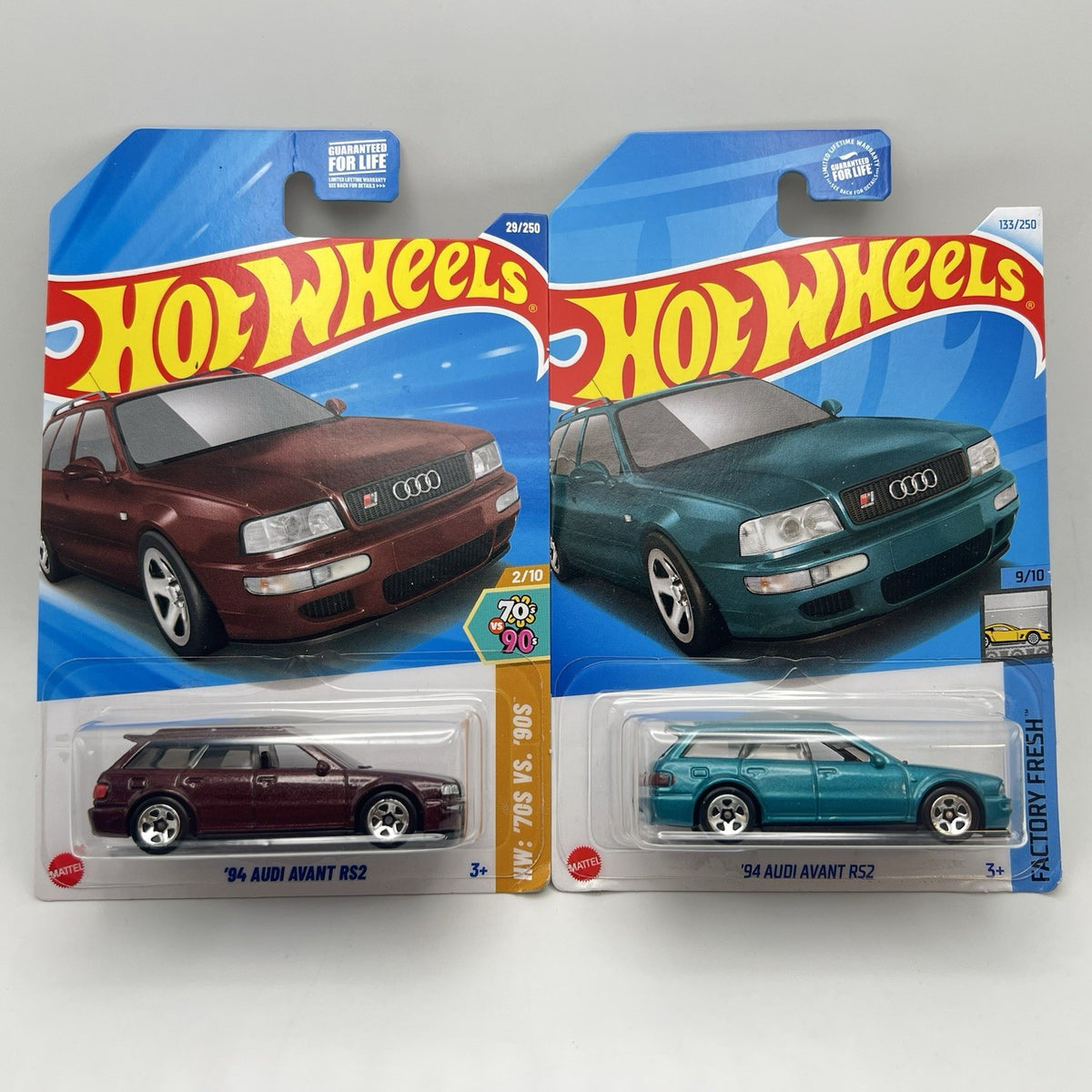 Lot Of (2) 2024 Hot Wheels '94 Audi Avant RS2 Teal And Maroon