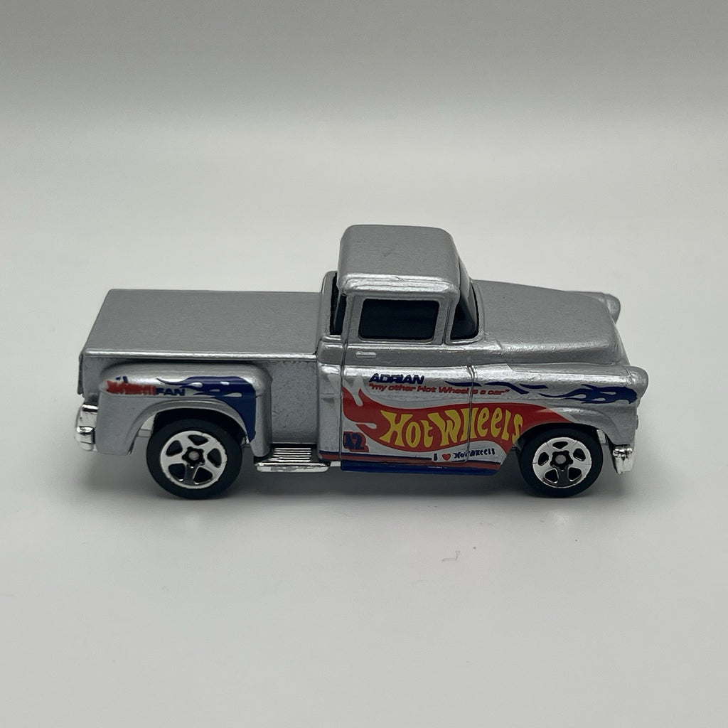 1991 Hotwheels '56 Chevy FLASHSIDER pickup Truck Silver 5sp Chrome Wheels #899