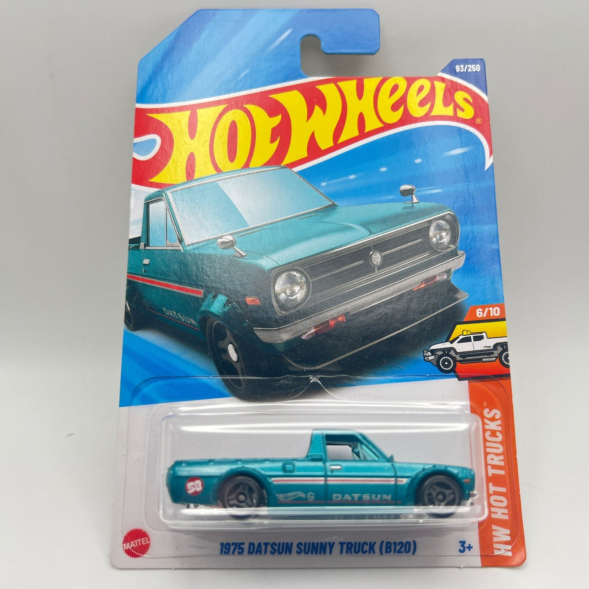Hot Wheels 1975 Datsun Sunny Truck B120 93/250 Hot Trucks 6/10 Teal